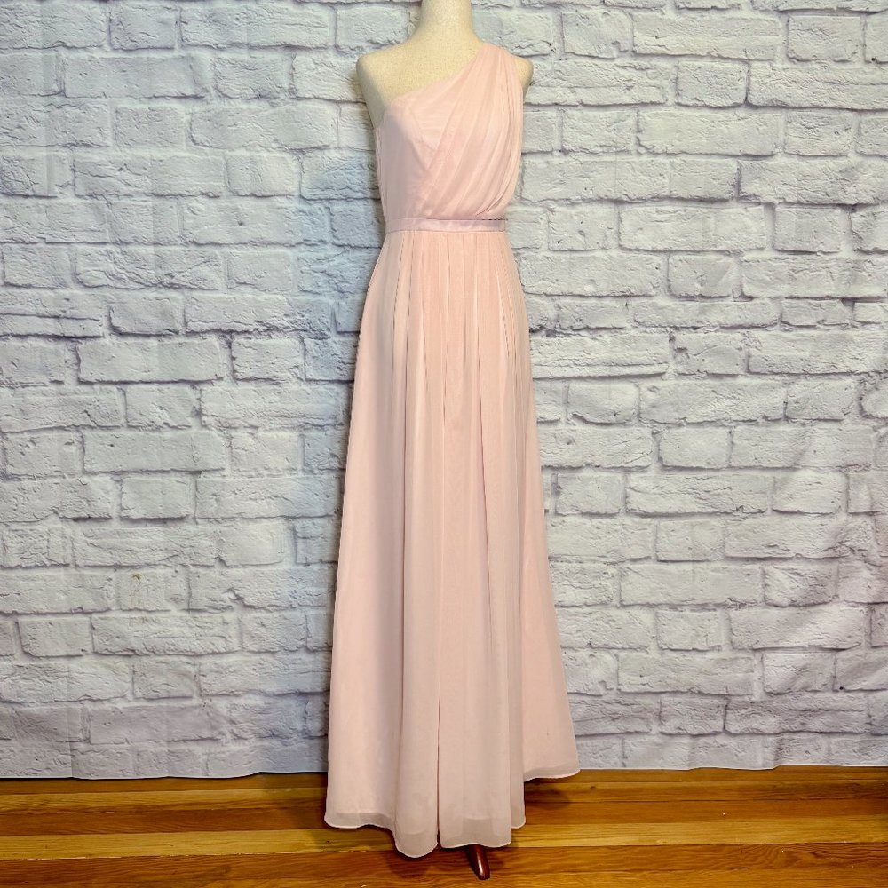 Dove & Dahlia Louisa Blush One Shoulder Maxi Dress